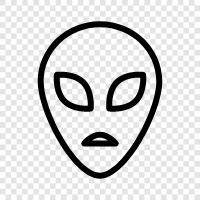 außerirdisch, UFO, Raum, außerirdisches Leben symbol