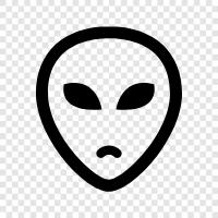 extraterrestrial, space, planet, UFO icon svg