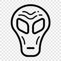 extraterrestrial, UFO, spacecraft, alien abduction icon svg