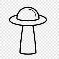 außerirdische, nicht identifizierte fliegende Objekte, fliegende Untertassen, Aliens symbol