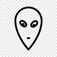 außerirdisch, Weltraum, UFO, Außerirdisches Leben symbol