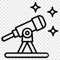 eyepiece, focal length, magnification, telescope mount icon svg
