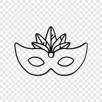 face mask, masquerade, cosplay, costume icon svg