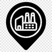 factory, manufacturing, location, plants icon svg