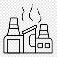 Fabrikproduktion, Fabrikautomation, Fabrikausrüstung, Fabrikproduktionslinie symbol