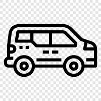 family van, cargo van, suburban, economy icon svg