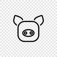 Farm, Swine, Hog, Porcine icon svg