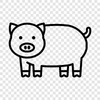 Farm, Swine, Hog, Farm Animal icon svg