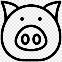 Farm, Animal, Swine, Farm Animal icon svg