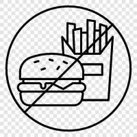 fast food, junk food, unhealthy, no fast food icon svg