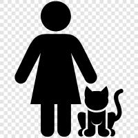 female cat, woman s cat, feline, felines icon svg