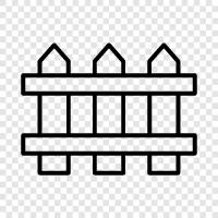 Fences, Wooden Fence, Chain Link Fence, Metal Fence icon svg