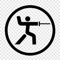 fencing instruction, fencing equipment, fencing lessons, fencing supplies icon svg