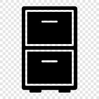 dosya dolabı çekmecesi, dosya dolabı donanımı, dosya dolabı kilitleri, dosya dolabı slaytları ikon svg