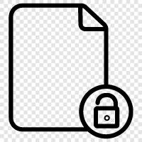 File lock, File protection, File security, Lock file software icon svg