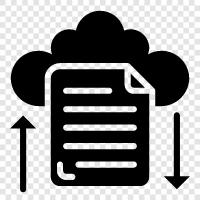 обмен файлами, онлайновая передача файлов, хранение облаков, онлайновое хранение Значок svg