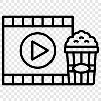 film, movie theater, film festival, movie trailer icon svg