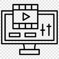 film making, film production, film editing software, movie editing icon svg