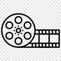 film strip, film stock, film projector, motion picture film icon svg