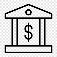 financial institution, monetary system, deposit, loan icon svg