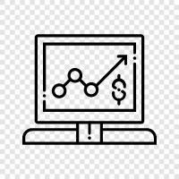 financial reporting, financial statement analysis, business intelligence, data mining icon svg