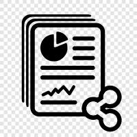 financial reports, financial data, financial information, share financial documents icon svg