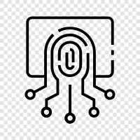 FingerabdruckZugang, FingerabdruckErkennung, FingerabdruckScanning, biometrischer Zugriff symbol