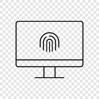 fingerprint scanner, biometric, security, desktop fingerprint icon svg