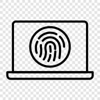 сканирование отпечатков пальцев, обеспечение безопасности, удостоверение подлинности, открытие Значок svg