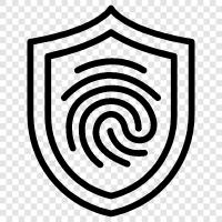 fingerprint security, facial recognition, retina scan, biometric security icon svg