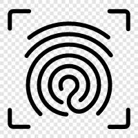fingerprinting, criminal identification, criminal records, criminal investigations icon svg