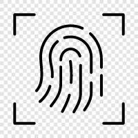 fingerprints, mugshot, driver s license, social security number icon svg