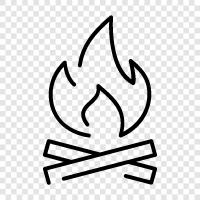 fire, cooking, outdoors, nature icon svg