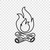 fire, night, kids, snow icon svg