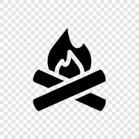 Feuer, Camping, im Freien, Wildnis symbol