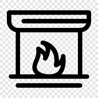 fireplace accessories, fireplace mantel, fireplace logs, fireplace screen icon svg