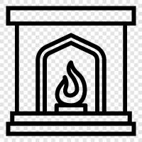 fireplace, wood burning fireplace, fireplaces, chimney icon svg