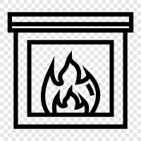 fireplace mantel, brick fireplace, faux fireplace, log fireplace icon svg