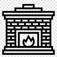 fireplace mantel, fireplace screens, fireplace ideas, fireplace log set icon svg