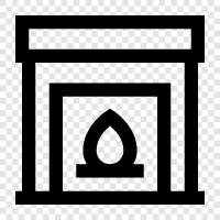 fireplace, log burner, wood burning stove, fireplace insert icon svg