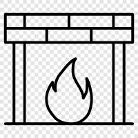 fireplace, stove, chimney, fire icon svg