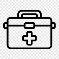 first aid kit, first aid supplies, first, first aid box icon svg