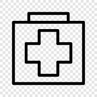 first aid kit, first aid supplies, first, first aid box icon svg