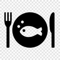 Fish Plate, Seafood Plate, Noodle Plate, Rice Plate icon svg