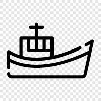 fishing vessel, fishing boat charter, fishing boat rental, fishing boat crew icon svg