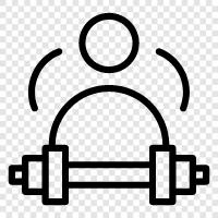 fitness instructor, bodybuilder, weight lifting, Crossfit icon svg