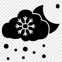 flakes, white, snowstorm, winter icon svg