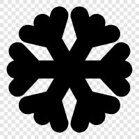 Flocken, weiß, fallend, Winter symbol