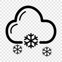 flakes, white, falling, cold icon svg