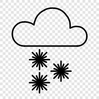 flakes, white, snowstorm, winter icon svg